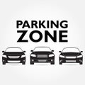 Parking zone design isolated on white background. Vector illustration of cars. Royalty Free Stock Photo